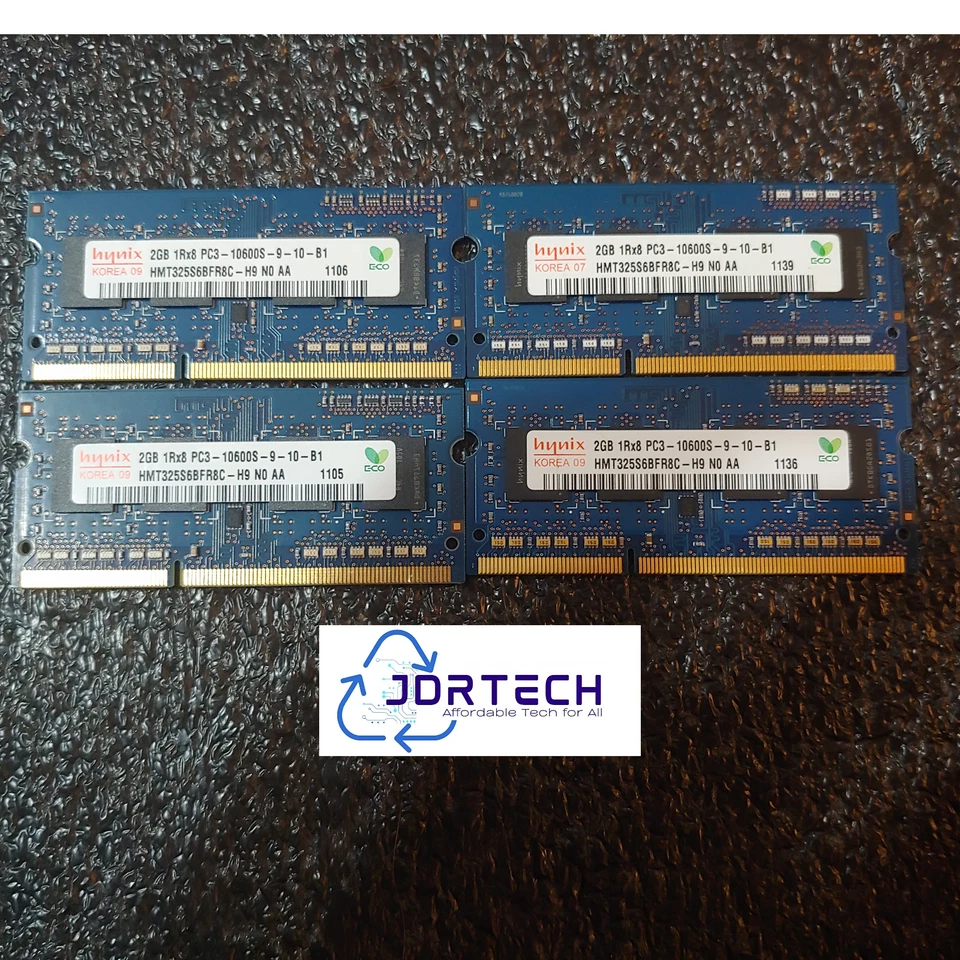 8 GB Kit Hynix SO-DIMM 1333 MHz PC3-10600 DDR3 SDRAM Memory (HMT325S6BFR8C-H9) - Image 1 of 2
