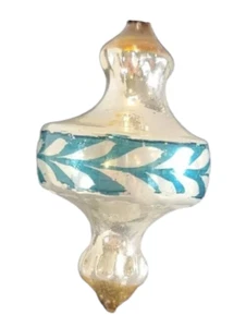 Vintage Christmas Tree Ornament Germany Blown Glass Lantern Chandelier Fluted 4" - Picture 1 of 16