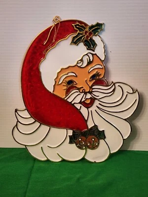复古圣诞集光器 SANTA CLAUS 塑料窗户悬挂彩色玻璃外观 — 第 1/4 张图片
