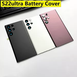Back Glass Cover For Samsung Galaxy S22 Ultra Rear Panel with Camera Lens HAU - Picture 1 of 18