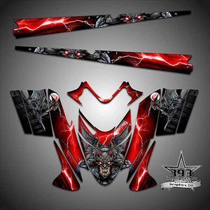 Envoltura de calcomanías gráficas Polaris IQ RMK Shift Dragon 05-12 con Tunnel Guardian rojo - Imagen 1 de 1