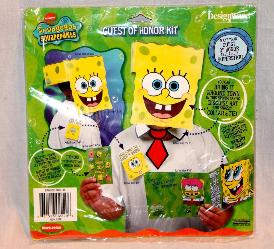 NEW SPONGEBOB SQUAREPANTS  GUEST OF HONOR KIT  PARTY SUPPLIES - Image 1 of 1