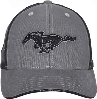 Ford Mustang Baseball Cap Logo Car Racing Hat Gray Officially Licensed - Image 1 of 4