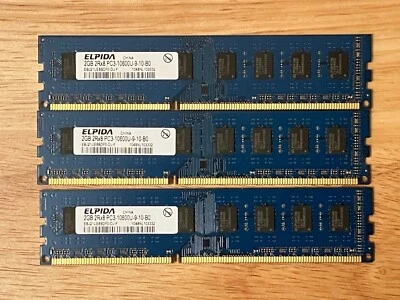 Gently Used ELPIDA 6GB PC3-10600U, 1333 Desktop Ram Kit - Image 1 of 4