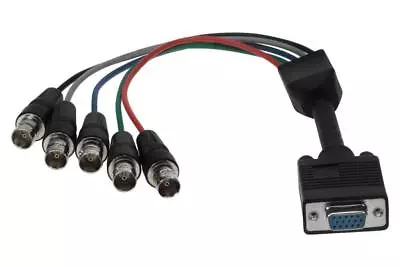 1Ft (1 Foot) Coax VGA (HD15) Female to 5-BNC Female RGBHV Monitor Cable 26AWG - Image 1 of 2