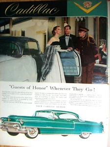 1955 Cadillac 2-dr hardtop large-mag car ad-"Guests of Honor wherever they go!" - Picture 1 of 1