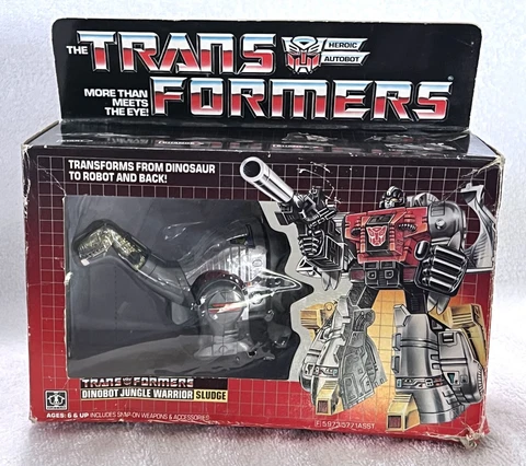 G1 1985 SLUDGE • 100% COMPLETE VINTAGE BOXED • G1 DINOBOT TRANSFORMERS Cover