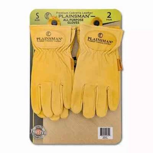 Plainsman Premium Cabretta Tan Leather Gloves, 2 Pairs - Picture 1 of 4