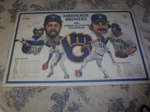 Vtg. 1983 Promo McDonald's MLB Milwaukee Brewers: Cooper & Vuckovich Placemat - Picture 1 of 4