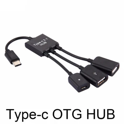 3 in1 3 Port USB-c Type-c 3.1 Male to USB 2.0 OTG HUB Adapter Cable Conve'DB LW❤ - Image 1 of 4