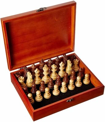 WE Games English Staunton Wood Chess Pieces, Treasure Box, Weighted, 3.5 in King - Image 1 of 4