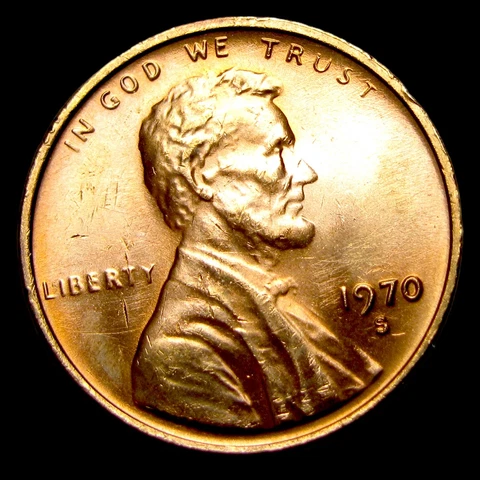 1970-S Small Date Lincoln Cent Wheat Penny ---- Gem BU+ Coin ---- #TT609 Cover