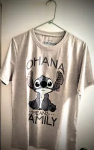 LILO & STITCH: OHANA Means FAMILY T-SHIRT SIZE MEDIUM /COLOR  GRAY/NEW - Picture 1 of 8