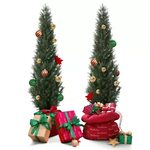 Artificial Christmas Cedar Trees UV Resistant, Indoor Outdoor Decor - Picture 1 of 27