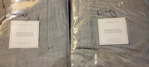 Pair RH Restoration Hardware Linen Gauze Standard Size KING Olive Green NEW Sham - Picture 1 of 5