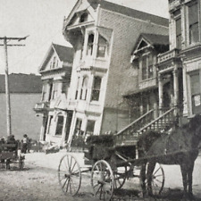 San Francisco Earthquake Stereoview 1906 Howard Street Scene Knabe Piano CA M360