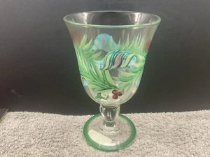 GAIL PITTMAN/VINTAGE/ CHRISTMAS WATER GOBLET/EXCELLENT - Picture 1 of 14