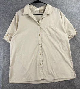 Bobbie Brooks Short Sleeve Shirt Men's XL Cream Button Down Casual Pocket Shirt - Picture 1 of 4
