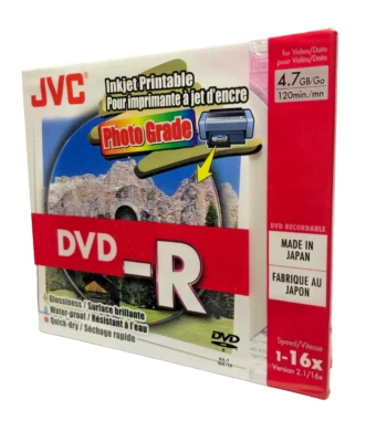 1 Taiyo Yuden JVC CMC PRO Gloss PRINTABLE Blank DVD-R 16x 120min discs JAPAN - Image 1 of 2