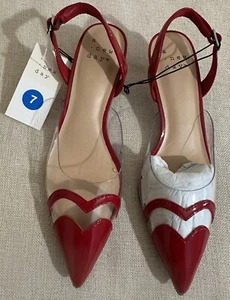 Women's Eleanor Heart Slingback Heels - A New Day Red Size  7 - Picture 1 of 6