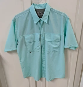 Colosseum Outdoors Vented Fishing Adventure Shirt Mens Large Mint Green Aqui S/S - Picture 1 of 20