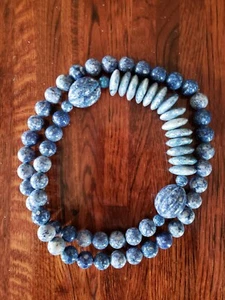Chunky Sodalite Beaded Necklace Natural Blue Gemstone Statement Jewelry - Picture 1 of 12