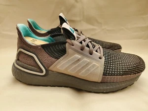 Adidas Ultra Boost 19 Running Shoes EF1339 Mens Sz 8 Core Black/Grey/Teal - Picture 1 of 10