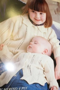 Jaeger Knitting Pattern JH0046 Baby Merino & DK Sweater Madeira 6m-6yrs - Picture 1 of 1