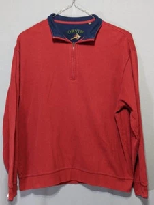 Orvis Herren rot XL Viertel Reißverschluss Pullover Sweatshirt Outdoor Freizeit schneller Versand - Bild 1 von 6
