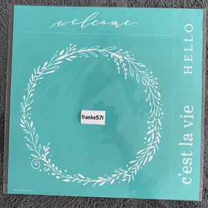 Corona de saludos (18" x 18") - Transferencia de alta costura de tiza (retirada) | NUEVA - Imagen 1 de 2