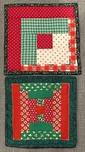 Lote de 2 almohadillas calientes de remache de vacaciones navideñas acolchadas hechas a mano - Imagen 1 de 6