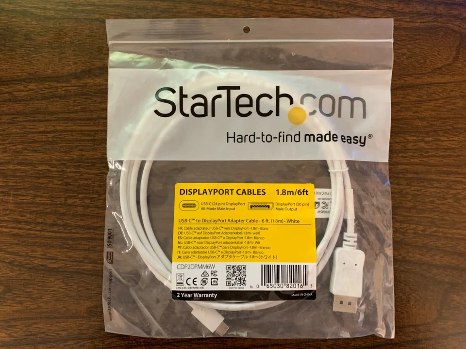 STARTECH USB-C to DisplayPort Adapter Cable CDP2DPMM6W 1.8m/6ft - Image 1 of 3