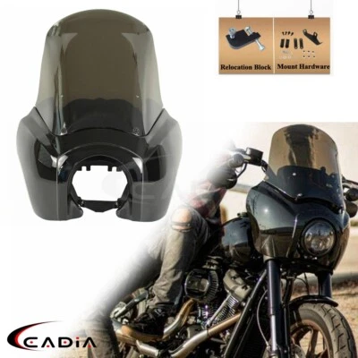 Carenado de faros y parabrisas de 15" para Harley Dyna FXDB FXD FXDC FXDF FXDL FXDWG Foto 1 de 4