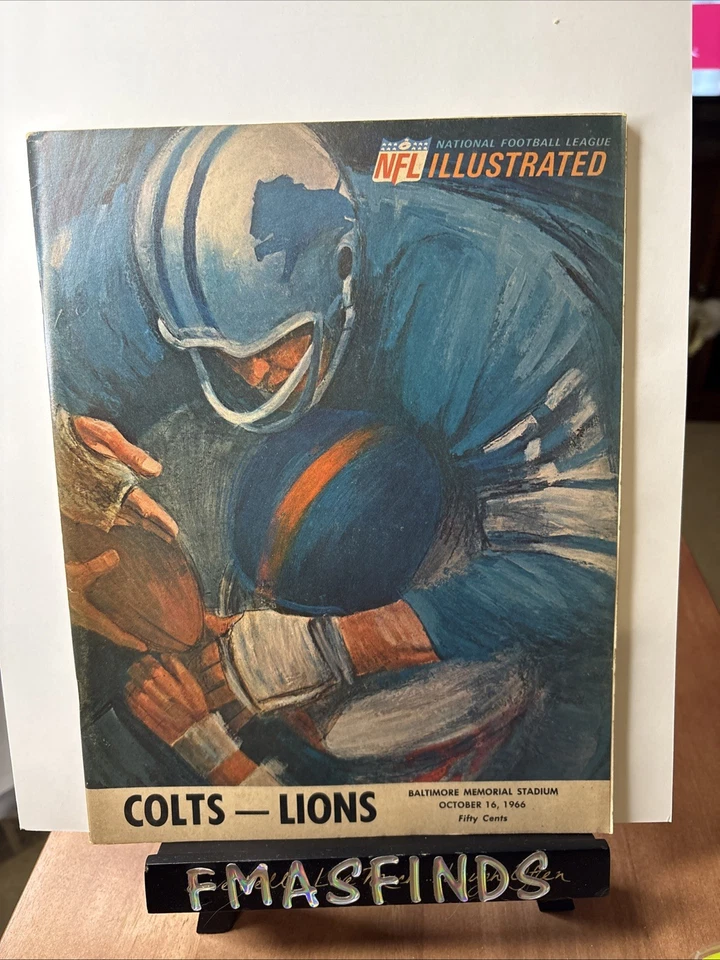 M3 1966 DETROIT LIONS vs COLTS Oct 16 Football Program UNITAS MACKEY MILT PLUM - Image 1 of 1