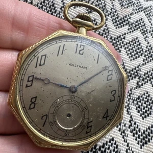 Waltham Grade 20 Pocket Watch 14K GF RUNS #3660 - Picture 1 of 10