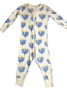 Hanna Andersson Baby 12-18 Month 1 Piece Sleeper Organic Cotton Hanukkah Menorah - Picture 1 of 5