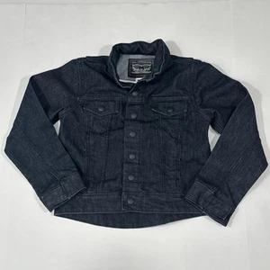 Levi's Denim Jean Trucker Jacket Youth Hidden Hood Youth Size Small - Picture 1 of 10