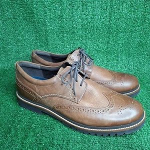 Rockport Größe 10 Weite Neu Herren Dustin Budapester Oxford Schuh Cognac Braun Leder - Bild 1 von 8