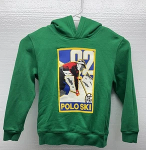 Polo Ralph Lauren Boys Size 6 Hoodie Green Polo Ski Sweatshirt With Pockets - Picture 1 of 9