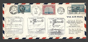 1929 CAM 28 FFC, ST LOUIS, MO TO OMAHA ROUND TRIP, AAMC # 28W1, 28E3 AND 28W2 - Picture 1 of 2