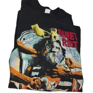 Vintage 2005 Quiet Riot T Shirt SIGNED Autographed Dubrow All 4 Size XL - Picture 1 of 10