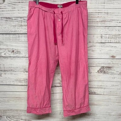 J. Pantalones de pijama de algodón recortados grandes rosa Foto 1 de 4
