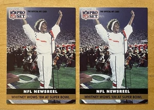 Whitney Houston Lot Of Two 1991 Pro Set Superbowl #350 NM-MT - Bild 1 von 3