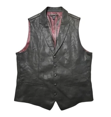 John Varvatos USA Vest Mens Medium/40 Black Pure Linen Waistcoat Luxe 5-BTN - Image 1 of 4