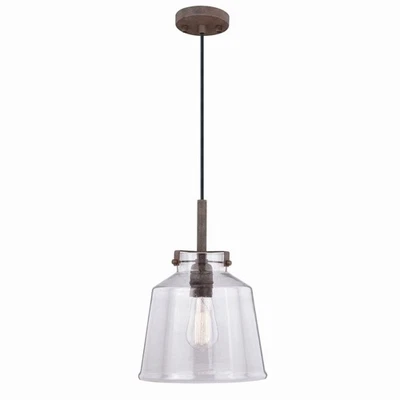 Milone 1-Light Pendant in Rustic and Jar Style 14 Inches Tall and 10 Inches Wide - Image 1 of 4