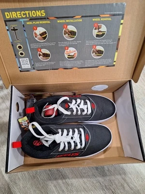 ZAPATOS DE PATINAJE JUVENIL HEELYS NEGROS CON DETALLES ROJOS TALLA 6Y NIÑOS NAVIDAD Foto 1 de 4