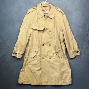 Plaid Wool Blend Lined Overcoat Parka Long Jacket Trench Coat Size 42 T-04 - Picture 1 of 17