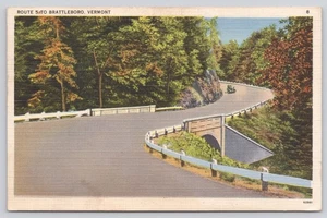 Route 5 To Brattleboro Vermont VT Car Highway Bridge Postcard - Picture 1 of 2