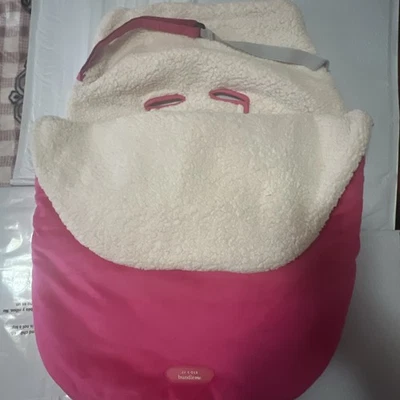 JJ Cole Winter Baby Car Seat Cover for Baby Seat or Stroller, Plush Raspberry  - Image 1 of 4
