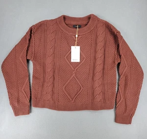 Maglione donna nuovo cotogna M sequoia ritagliata maglia cavo girocollo cotone biologico - Foto 1 di 7